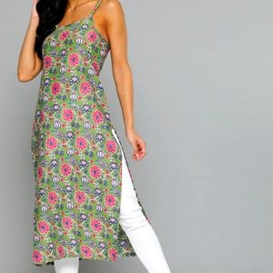 Here&Now Green and Pink Ethic Motifs printed